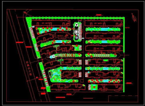 住宿区绿化景观平面图免费下载 园林绿化及施工